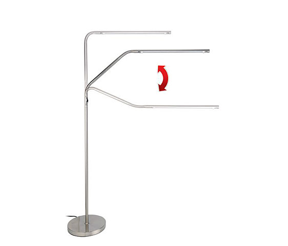 Slimline - Due snodi per  la regolazione di altezza e angolazione lampada
